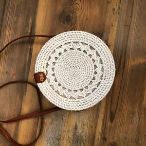 Super cute rattan purse in white! Never used